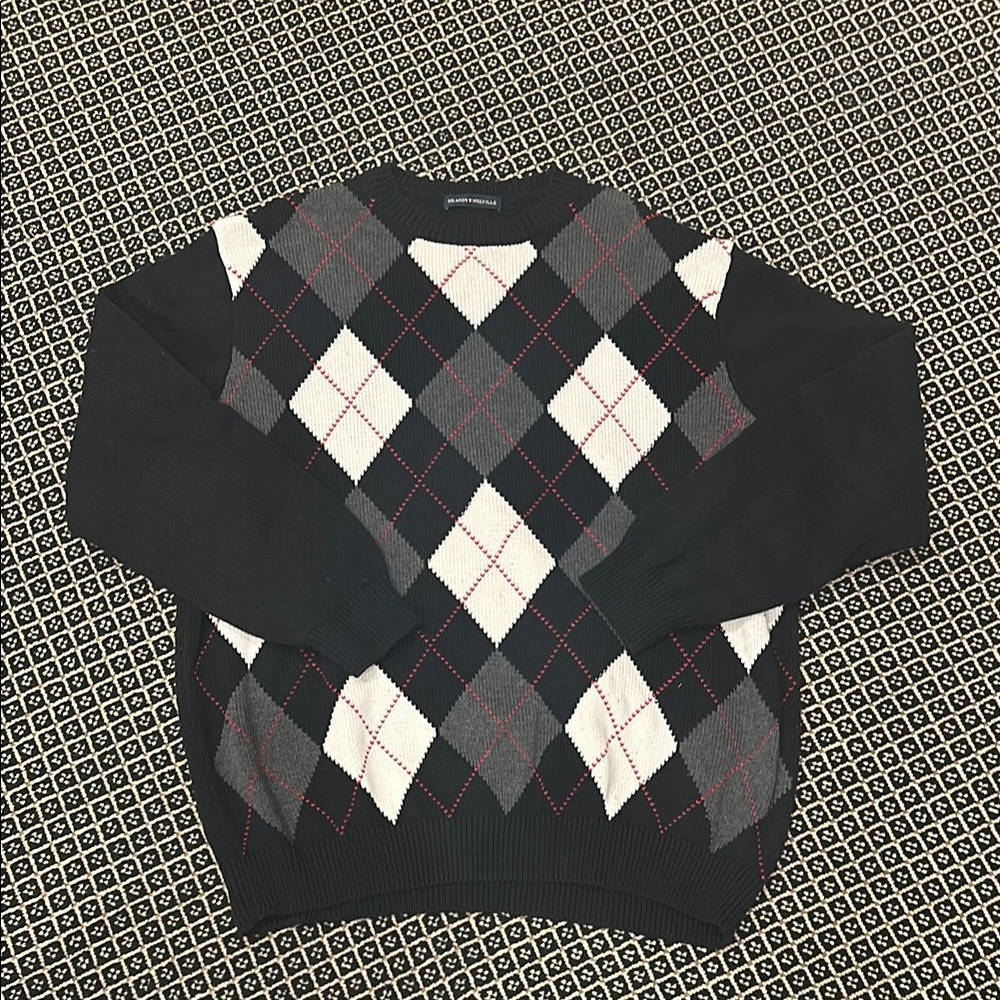 Brandy🩷Melville Argyle Crew Neck Sweater
